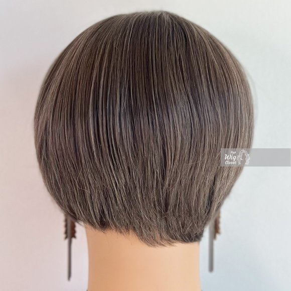 Grey Mocha Straight Bob Wig | Her Wig Closet | Betty - Picture 5 of 8